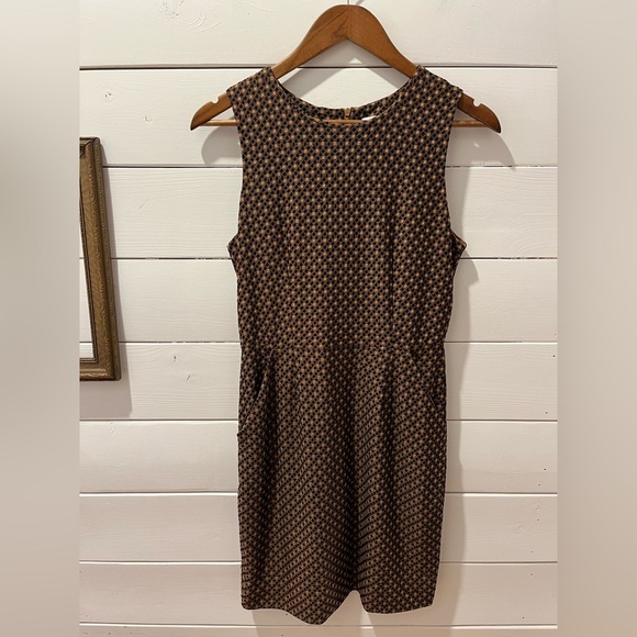 ANONYME navy & brown patterned dress size S - Picture 7 of 9